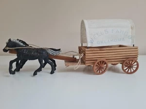1 CARRETA CARAVANA VINTAGE WELLS FARGO ORIGINAL MADERA AÑOS 60´S COMANSI JECSAN - Imagen 1 de 3