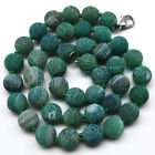 Green 6/8/10mm Matte Dream Fire Veins Agate Gems Round Beads Necklaces 14-55''
