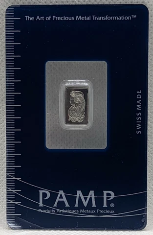 1 gram Palladium Bar - PAMP - 999.5 Fine Cover