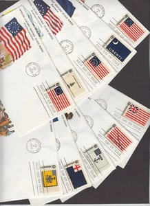 1968 Historic Flags Sc 1345 thru 1354 set of 10 Boy Scout cachets & info cards - Picture 1 of 6