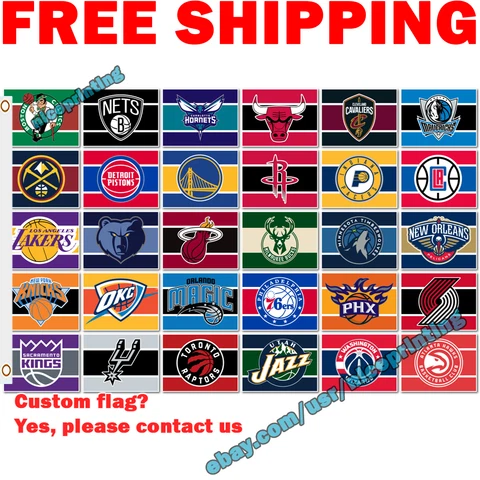 FULL DELUXE LOGO Flag Banner 3x5 ft 2022 NBA - PICK YOUR TEAM Cover