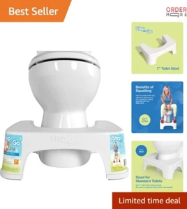 Toilet Stool Plastic 7 Inch Bathroom Squat Step Modern Lightweight - Picture 1 of 11