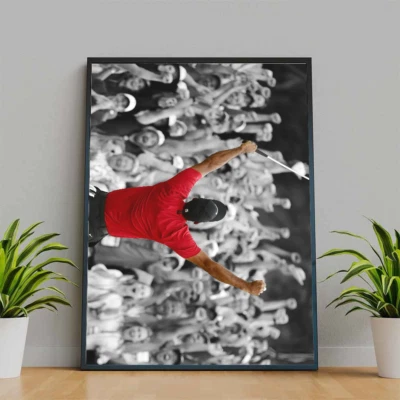 Black and White Tiger Woods 2019 Masters poster