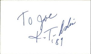 K.T. Oslin Country Singer Signed 3" x 5" Index Card