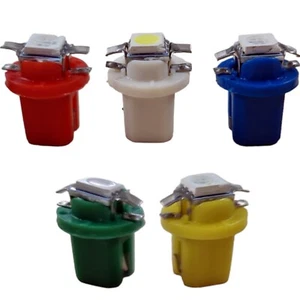 Tacho Lighting LED B8.5d BAX10D Colours B85D White Blue Red Green Yellow 5050 - Picture 1 of 6
