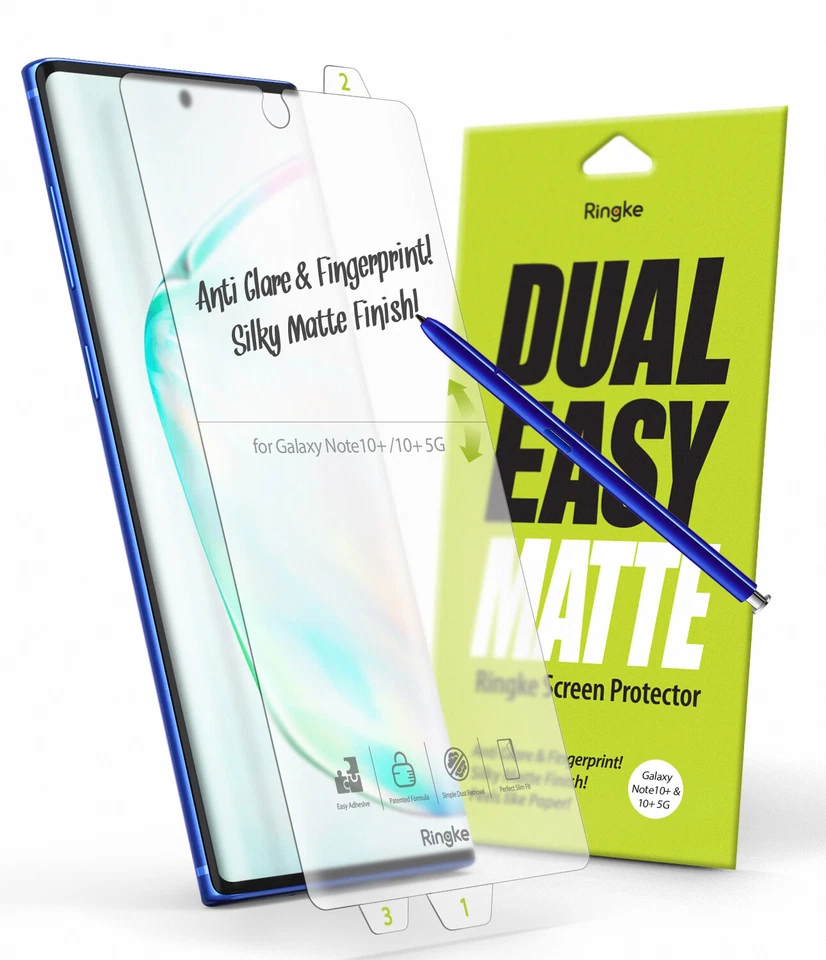 Galaxy Note 10, Note 10 Plus Screen Protector Ringke [Dual Easy Matte] - 2 Pack - Image 1 of 4