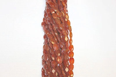 Piedra genuina - 6X8 - 90 - 100 cuentas - Cuentas ovaladas planas facetadas - 2 hilos (15 a 16") Foto 1 de 2