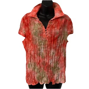 Piano Women LG Blouse Top Shirt Accordion Short Sleeve Avant Garde FairyCore Y2K - Picture 1 of 6