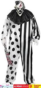 Killer Circus Clown Costume Mens Halloween Horror Scary Pennywise + Mask
