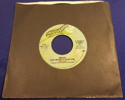 BREAD Change of Heart/Lost Without Your Love 45 Record Elektra Records E45365 - Image 1 of 3