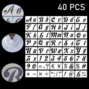 40X Buchstaben & Zahlen Schablonen Set Wiederverwendbar Waschbar Alphabet Schablonen für Kind - Bild 1 von 12