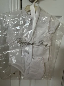 Baby Boy Christening Outfit 3 Piece Set NEW 0- 6 Month Vest Hat Baptism Sweet! - Picture 1 of 2