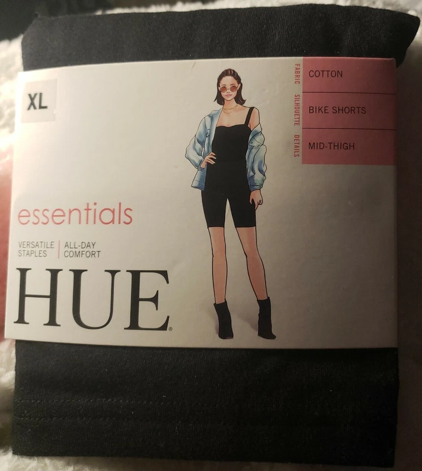 Pantalones Cortos de Bicicleta HUE Para Mujer Algodón Medio Muslo Negros Talla XLARGE  Foto 1 de 1