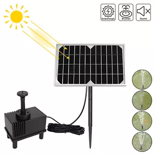 Teichpumpe 5W 280L/H Solarpumpe Pumpenset Springbrunnen Fontäne Gartenteich Set - Bild 1 von 12