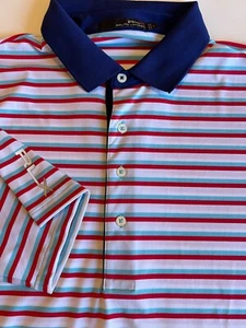RLX Ralph Lauren Shirt Men's Large L Red White & Blue Golf - Picture 1 of 2