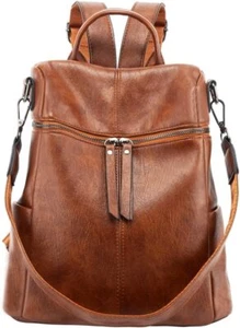 Rucksack damen klein Anti diebstahl aus pu Leder Schultertasche Handtasche - Bild 1 von 12