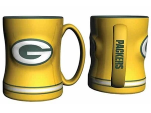 Green Bay Packers NFL Sculpted Relief Coffee Mug Two-Sided Design - Picture 1 of 1