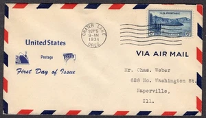 1934 Crater Lake National Park (745) - begrenzt unbekannter Hersteller G/P FDC TD745 - Bild 1 von 1