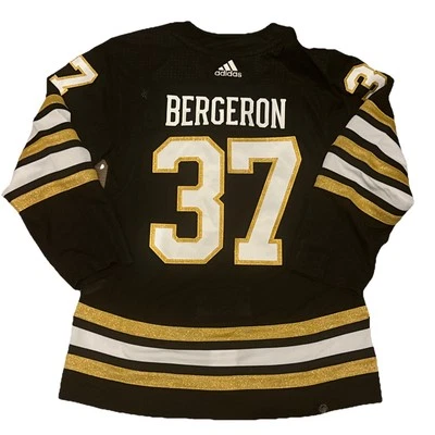 Boston Bruins Jersey 44 Mens Fight Strap Adidas Black Bergeron Fits Women’s  - Image 1 of 4