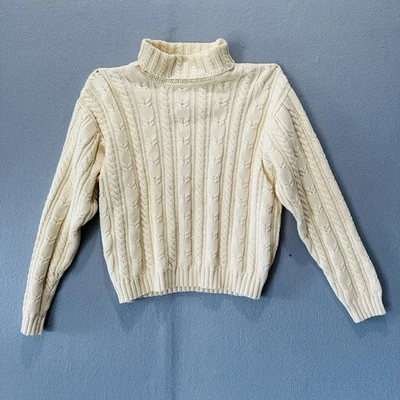 Suéter Ralph Lauren Grueso Tejido con Cable Cuello Alto Para Mujer Talla L Pescador Beige Foto 1 de 4