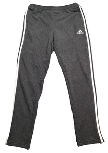 Adidas Joggers Sweatpants Womens Medium Essentials 3 Stripes Fleece Zippers - Picture 1 of 10