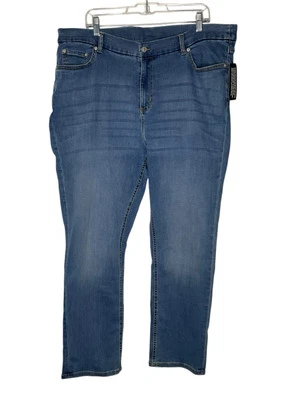 Denim & Co. Jeans Fácil Elástico Pierna Recta Funcional A521213 Azul Talla 22W NUEVO Foto 1 de 4