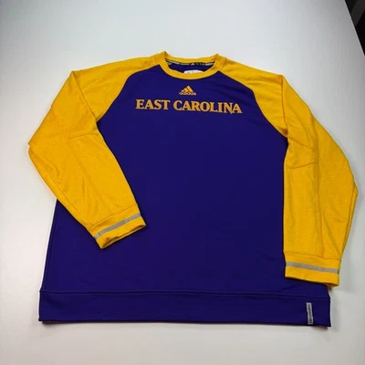 Adidas ECU Pirates Sweatshirt Mens Extra Large XL Purple Crew Neck Pullover NCAA - Image 1 of 4