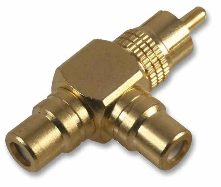 PRO SIGNAL Adattatore Phono Placcato Oro, 2 Prese a 1 Spina - Immagine 1 di 1