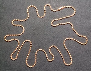 Real Copper Military Dog Tag Chain 2.4mm Ball Bead Necklace Many Sizes Available - Picture 1 of 6