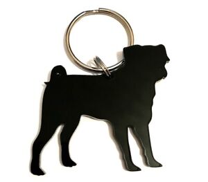 Pug Dog Keyring Keychain Bag Charm Zipper Charm Gift In Black