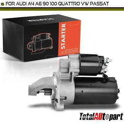 Starter Motor for Audi A4 96-00 90 100 A6 Quattro Volkswagen Passat 1.4KW CCW 9T - Image 1 of 4