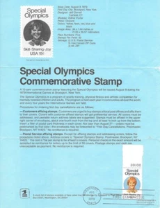 #1788 15c Special Olympics Postage Stamp Poster-Unofficial Souv Pg FD - Picture 1 of 1