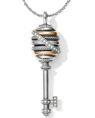 NUEVO CON ETIQUETAS Brighton ANILLOS DE NEPTUNO LLAVE Oro Plata Cristal Collar LARGO Precio de venta sugerido por el fabricante $98 Foto 1 de 4