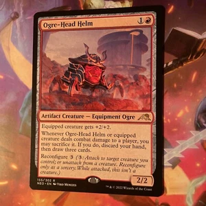 MTG Ogre-Head Helm Kamigawa: Neon Dynasty 155/302 Regular Rare - Picture 1 of 2