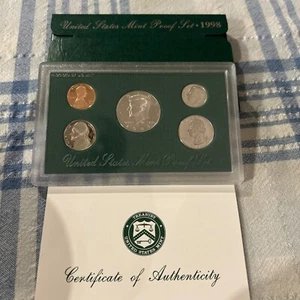 1998 Clad Proof Set U.S. Mint Original Government Packaging OGP COA - Picture 1 of 3