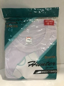 3 Pieces Crewneck White T-Shirts Medium Hunter for Men, NEW - Picture 1 of 5