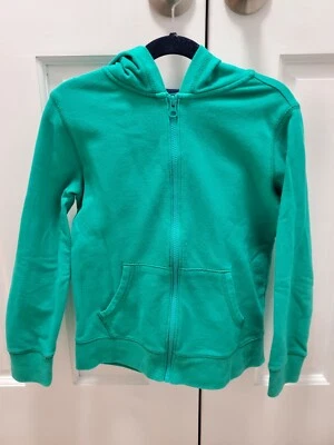 Lands End Boys Green Hoodie Size 8 S Long Sleeve Zippered  - Image 1 of 2
