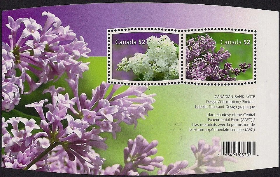 Canada Stamps — Souvenir Sheet — Flowers, Lilacs  #2206  — MNH - Image 1 of 1