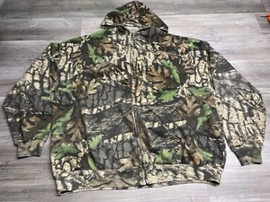 Vintage Jerzees Hoodie Herren Größe 3XL Camouflage Mossy Oak Y2K Streetwear verblassen durchgehender Reißverschluss - Bild 1 von 7