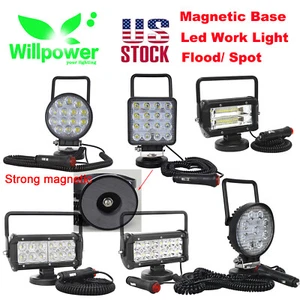 2Pcs Portable Magnetic Base Led Work Light For Car Off road Truck ATV 4x4 12/24V - Picture 1 of 14