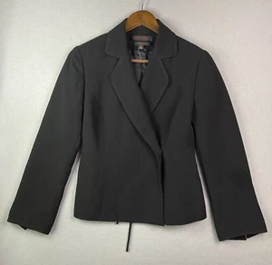 Anne Klein Womens Size 2P Black Open-front Topper Blazer Jacket Top New Business - Picture 1 of 13