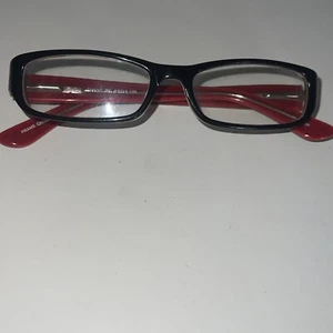 CHELSEA MORGAN CM 837 BK BLACK RED AUTHENTIC EYEGLASSES 51-16 - Picture 1 of 7