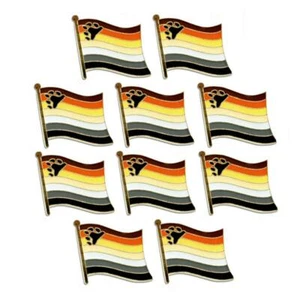 10 BEAR PRIDE FLAG PINS 0.5" Lapel Pin Tie Tack LGBTQ Gay Brotherhood Set Ten - Picture 1 of 5