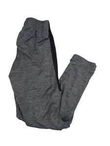 Reebok Jogger Pants Youth Medium 10-12 Grey Black Athletic Pull On Knit