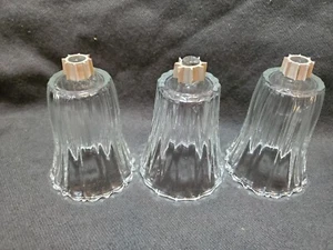 HOMCO HOME INTERIORS Candle Votives Set of 3 Clear Ribbed Glass A - Picture 1 of 6