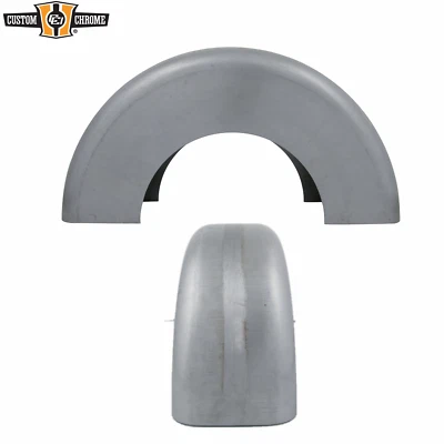 Guardabarros trasero de acero en blanco personalizado de 7,25" liso radio de 13-3/8" para Harley rueda de 16" Foto 1 de 3