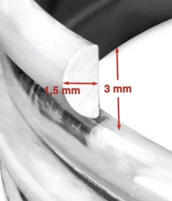 RAK COLLECTION Sterling Silver D-Shape / Half Round Wire half hard 3 x 1,5mm