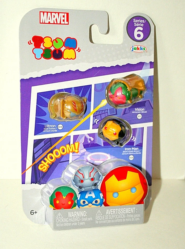 Marvel Comics Tsum Tsum Series #6 Pack of 3 New MIP Ultron Vision Iron Man - Image 1 of 1