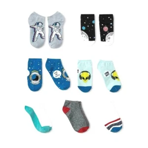 Cat & Jack Boys No Show Space Socks Size L (3-10) Assorted Colors 7 Pack - Picture 1 of 5