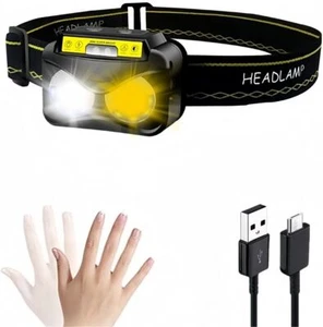 20000 Lumens LED Headlamp USB Rechargeable Hiking Headlight with Motion Sensor - Picture 1 of 9